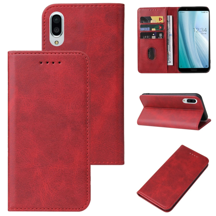 For Sharp Aquos Sense 3 Plus Magnetic Closure Leather Phone Case