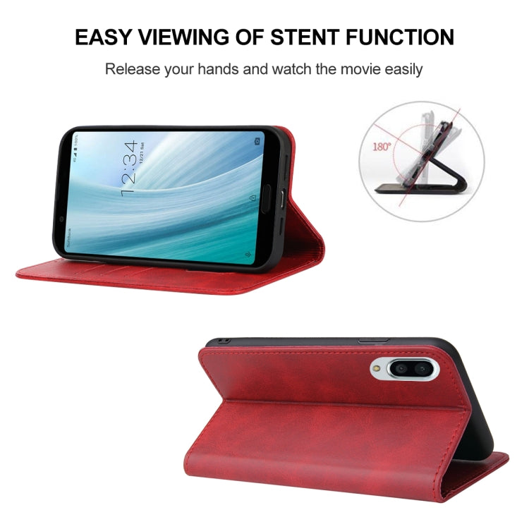 For Sharp Aquos Sense 3 Plus Magnetic Closure Leather Phone Case