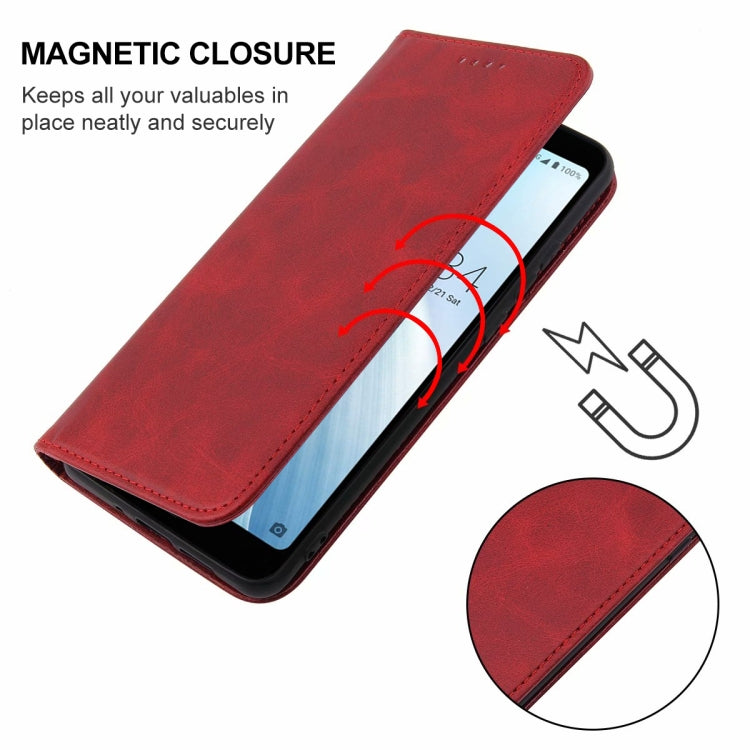 For Sharp Aquos Sense 3 Plus Magnetic Closure Leather Phone Case