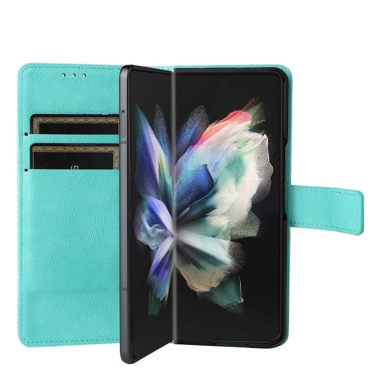 For Samsung Galaxy Z Fold4 Lambskin Flip Leather Phone Case with Pen Slot