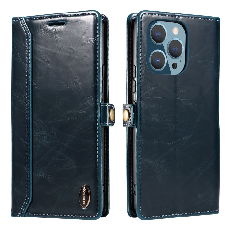 For iPhone 14 Pro GQUTROBE RFID Blocking Oil Wax Leather Case