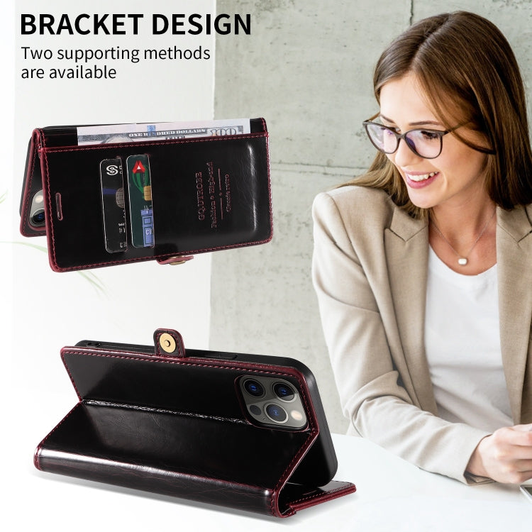 For iPhone 14 Pro Max GQUTROBE RFID Blocking Oil Wax Leather Case