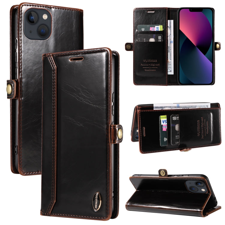 For iPhone 13 mini GQUTROBE RFID Blocking Oil Wax Leather Case