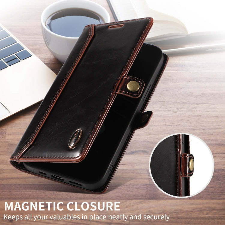 For iPhone 13 Pro GQUTROBE RFID Blocking Oil Wax Leather Case