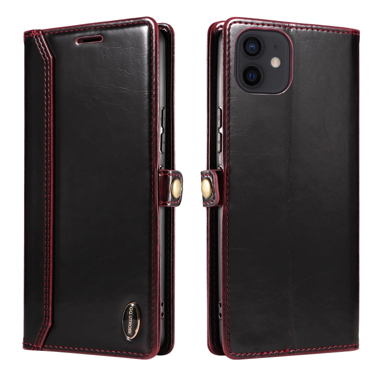 For iPhone 12 mini GQUTROBE RFID Blocking Oil Wax Leather Case