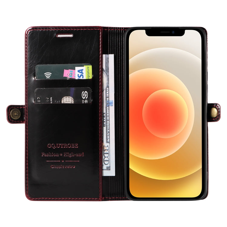 For iPhone 12 mini GQUTROBE RFID Blocking Oil Wax Leather Case