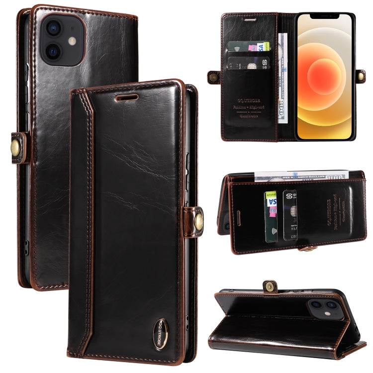 For iPhone 12 mini GQUTROBE RFID Blocking Oil Wax Leather Case