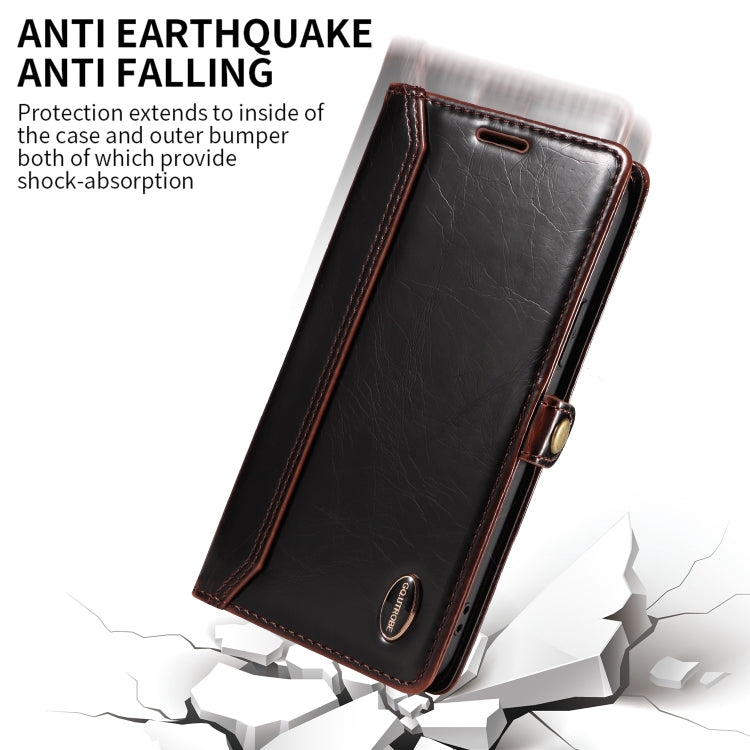 For iPhone 12 mini GQUTROBE RFID Blocking Oil Wax Leather Case
