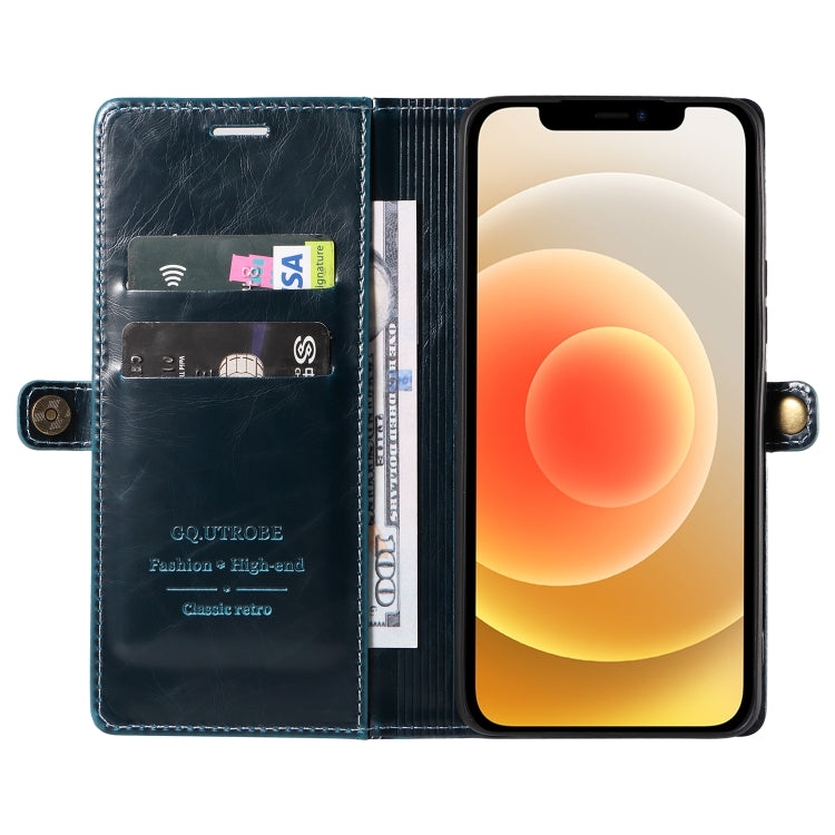 For iPhone 12 mini GQUTROBE RFID Blocking Oil Wax Leather Case