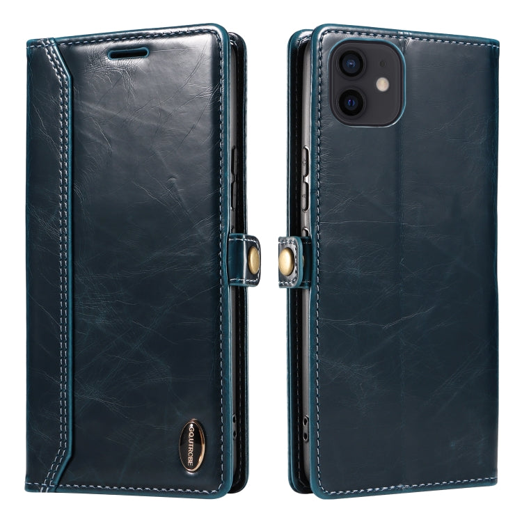 For iPhone 12 / 12 Pro GQUTROBE RFID Blocking Oil Wax Leather Case