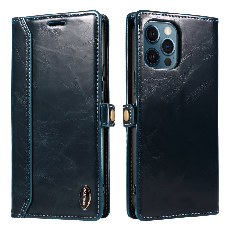 For iPhone 12 Pro Max GQUTROBE RFID Blocking Oil Wax Leather Case