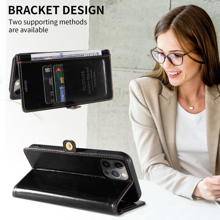 For iPhone 11 GQUTROBE RFID Blocking Oil Wax Leather Case