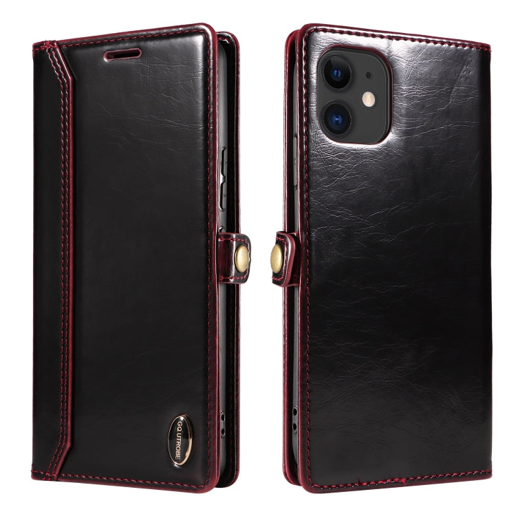 For iPhone 11 GQUTROBE RFID Blocking Oil Wax Leather Case