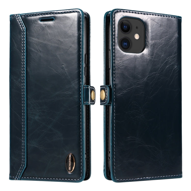 For iPhone 11 GQUTROBE RFID Blocking Oil Wax Leather Case
