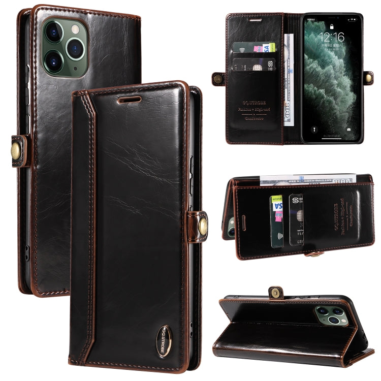 For iPhone 11 Pro GQUTROBE RFID Blocking Oil Wax Leather Case