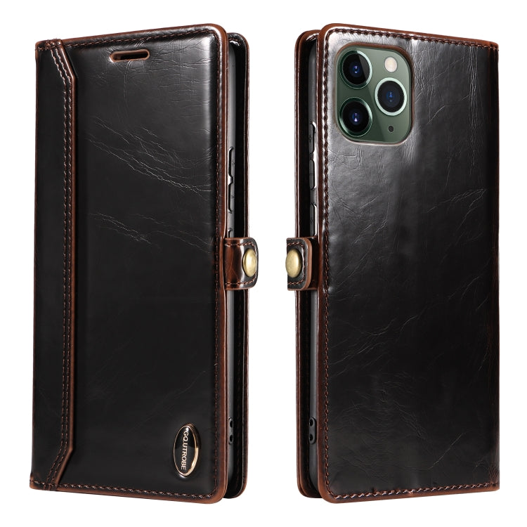 For iPhone 11 Pro GQUTROBE RFID Blocking Oil Wax Leather Case