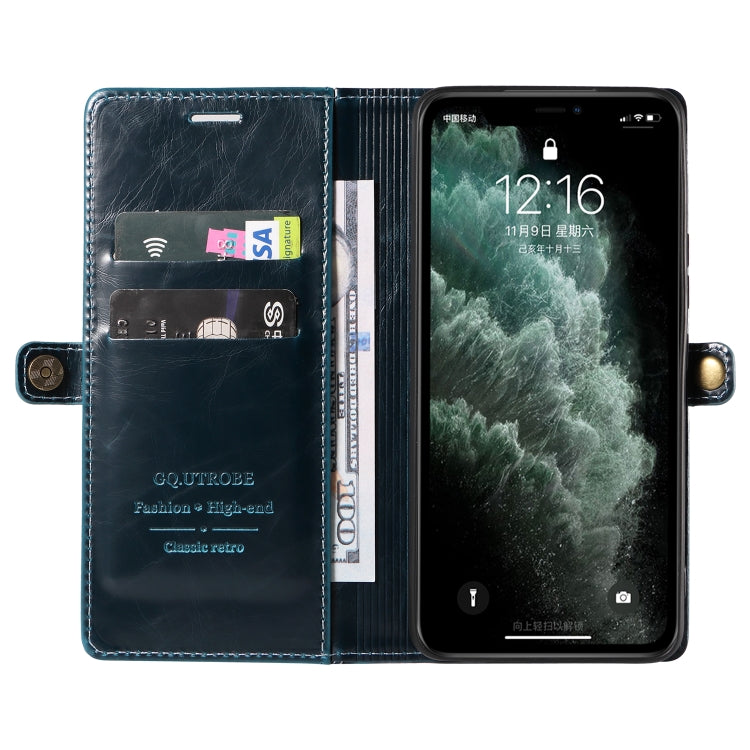 For iPhone 11 Pro GQUTROBE RFID Blocking Oil Wax Leather Case