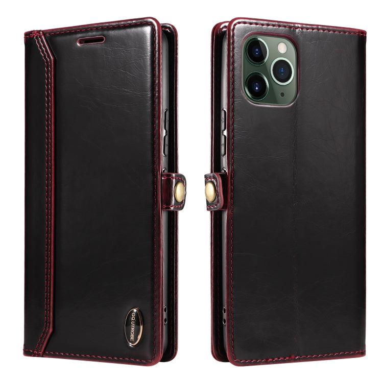 For iPhone 11 Pro Max GQUTROBE RFID Blocking Oil Wax Leather Case