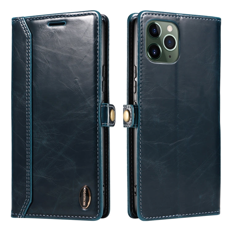 For iPhone 11 Pro Max GQUTROBE RFID Blocking Oil Wax Leather Case