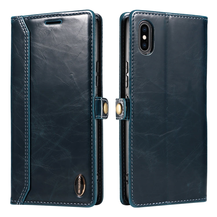 For iPhone XR GQUTROBE RFID Blocking Oil Wax Leather Case