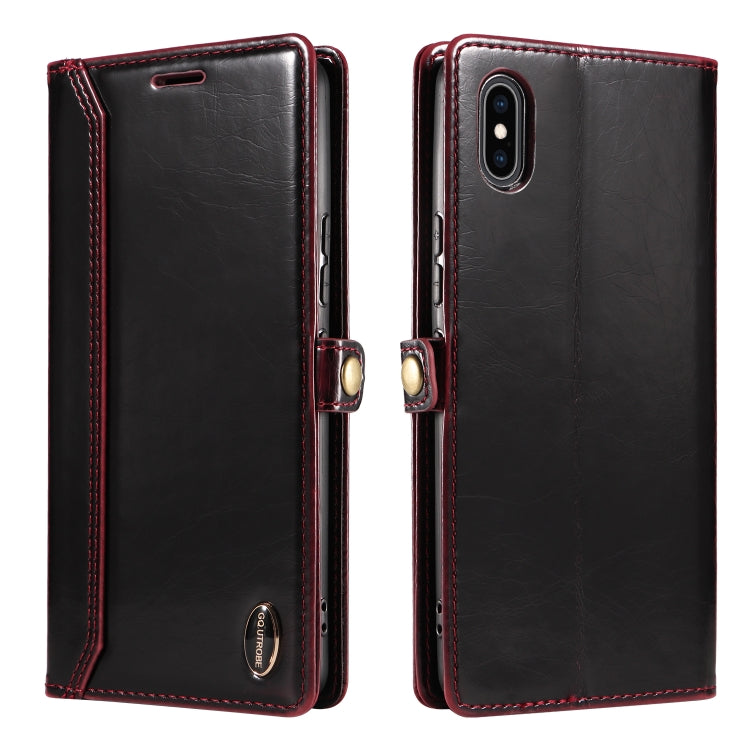 For iPhone XS Max GQUTROBE RFID Blocking Oil Wax Leather Case