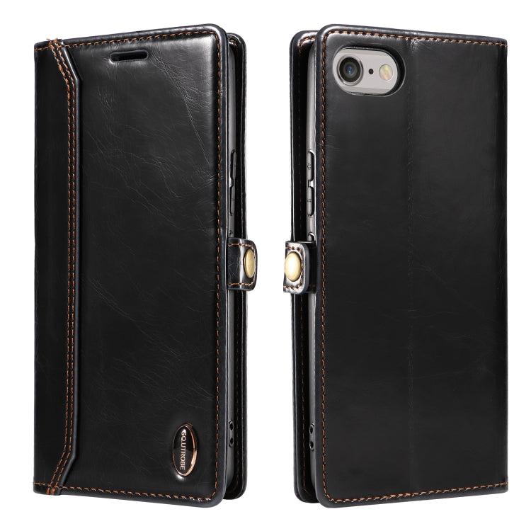 For iPhone SE 2022 / SE 2020 / 8 / 7 GQUTROBE RFID Blocking Oil Wax Leather Case
