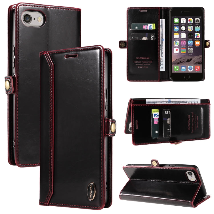 For iPhone SE 2022 / SE 2020 / 8 / 7 GQUTROBE RFID Blocking Oil Wax Leather Case