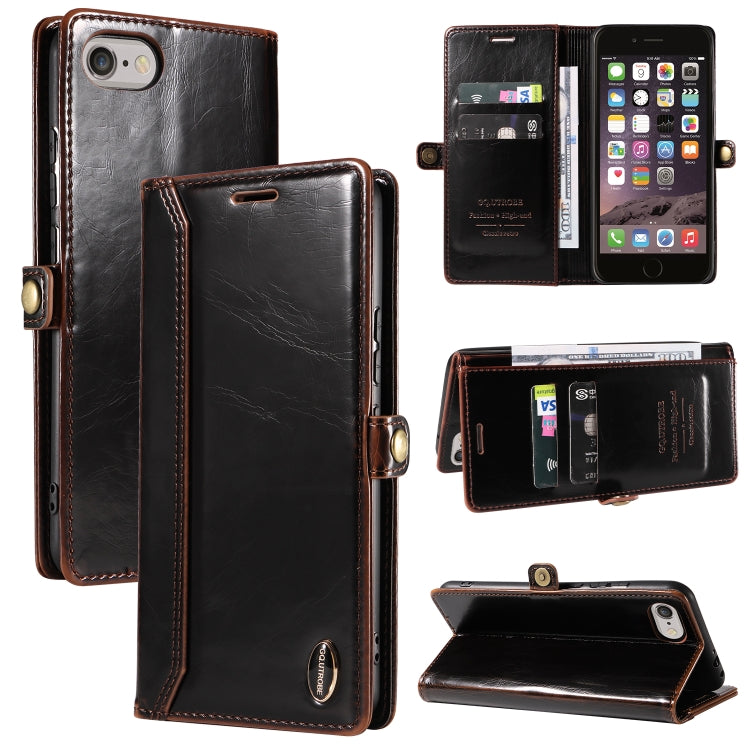 For iPhone SE 2022 / SE 2020 / 8 / 7 GQUTROBE RFID Blocking Oil Wax Leather Case