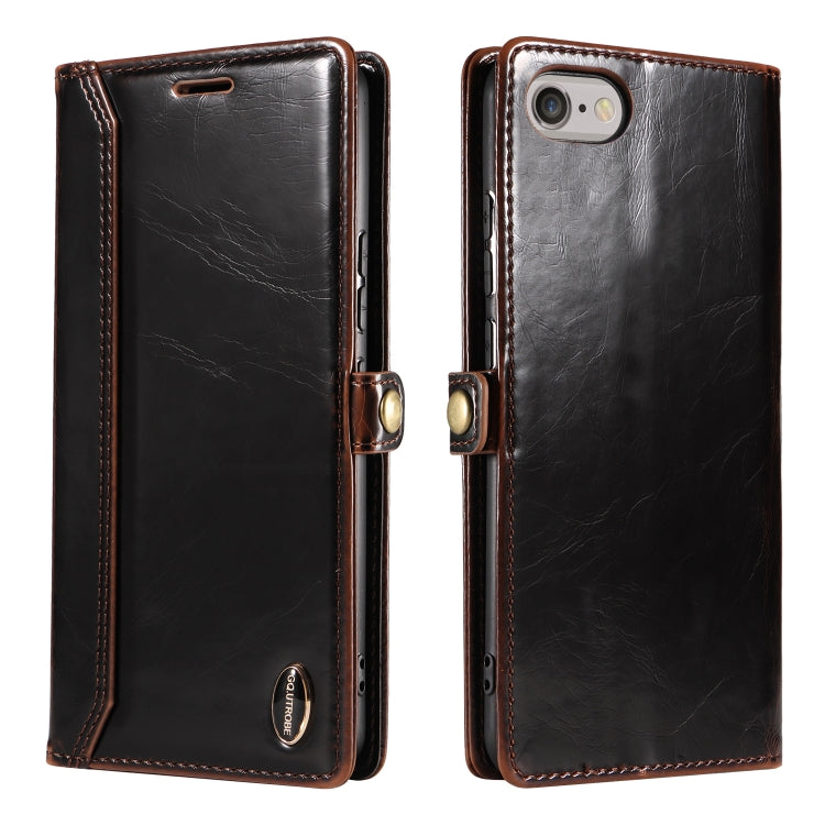 For iPhone SE 2022 / SE 2020 / 8 / 7 GQUTROBE RFID Blocking Oil Wax Leather Case
