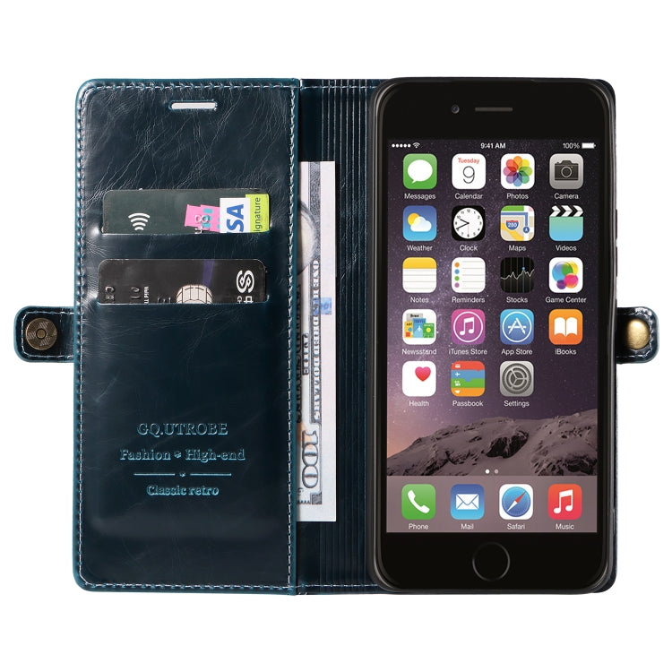 For iPhone SE 2022 / SE 2020 / 8 / 7 GQUTROBE RFID Blocking Oil Wax Leather Case
