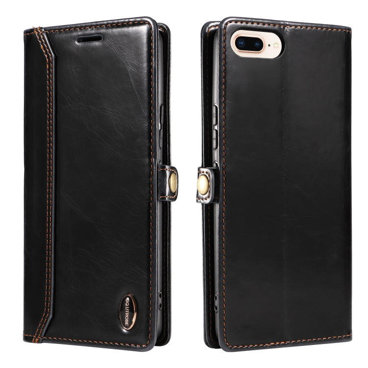 GQUTROBE RFID Blocking Oil Wax Leather Case For iPhone 7 Plus / 8 Plus