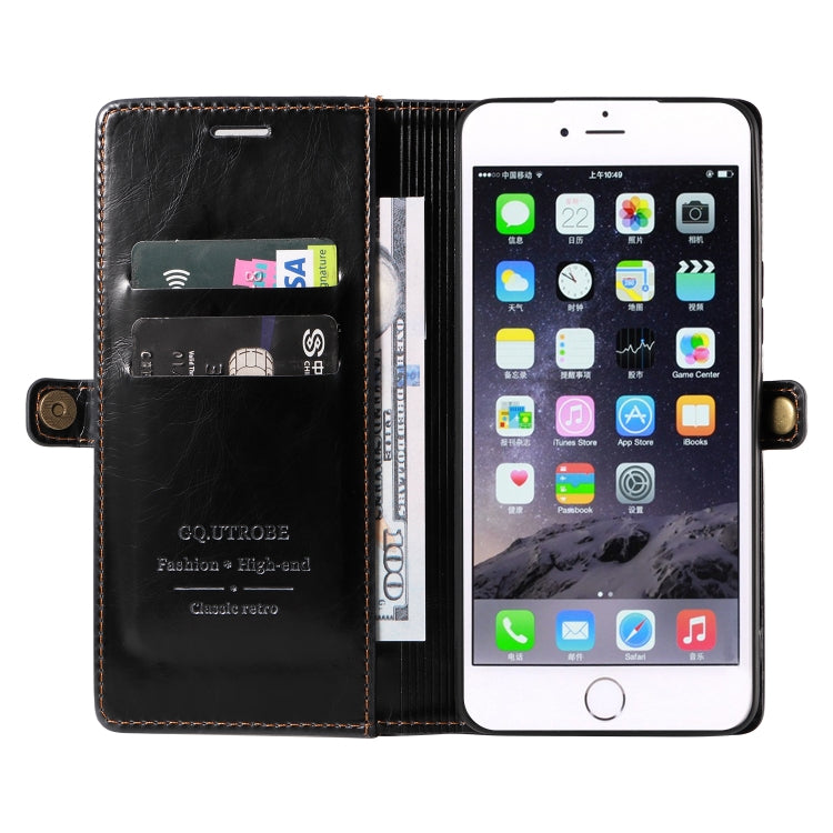 GQUTROBE RFID Blocking Oil Wax Leather Case For iPhone 7 Plus / 8 Plus