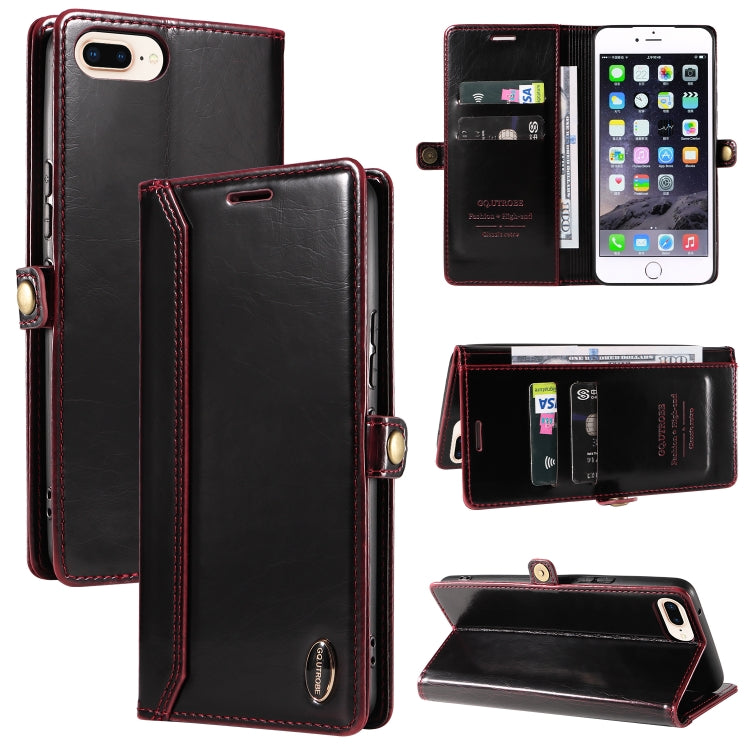 GQUTROBE RFID Blocking Oil Wax Leather Case For iPhone 7 Plus / 8 Plus