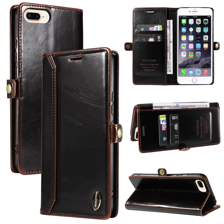 GQUTROBE RFID Blocking Oil Wax Leather Case For iPhone 7 Plus / 8 Plus