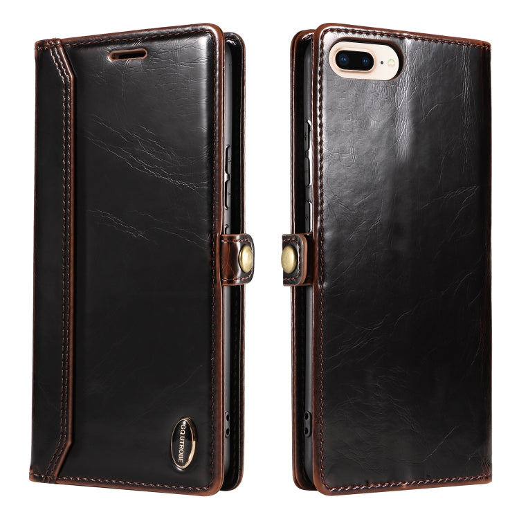 GQUTROBE RFID Blocking Oil Wax Leather Case For iPhone 7 Plus / 8 Plus