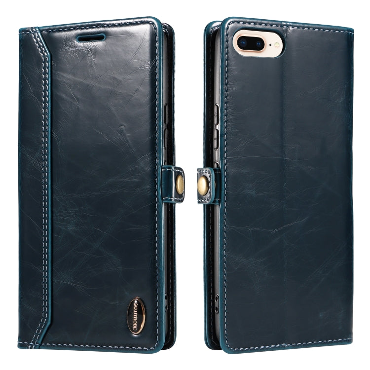 GQUTROBE RFID Blocking Oil Wax Leather Case For iPhone 7 Plus / 8 Plus
