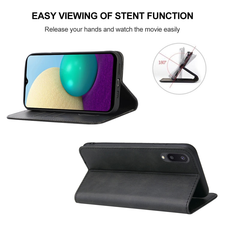 For Samsung Galaxy A02 / M02 Magnetic Closure Leather Phone Case