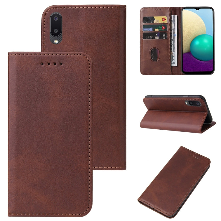 For Samsung Galaxy A02 / M02 Magnetic Closure Leather Phone Case