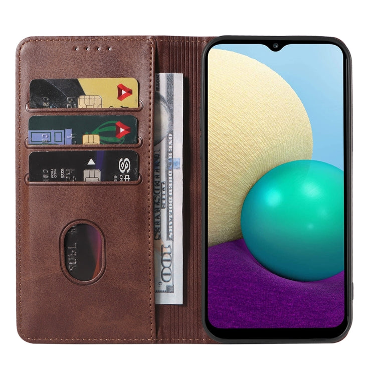 For Samsung Galaxy A02 / M02 Magnetic Closure Leather Phone Case