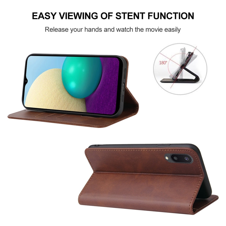 For Samsung Galaxy A02 / M02 Magnetic Closure Leather Phone Case