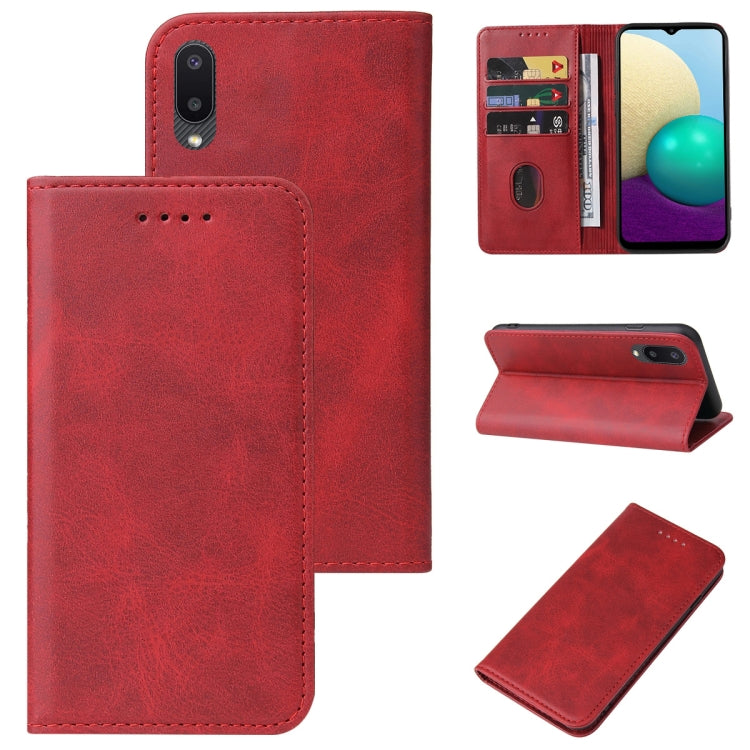 For Samsung Galaxy A02 / M02 Magnetic Closure Leather Phone Case