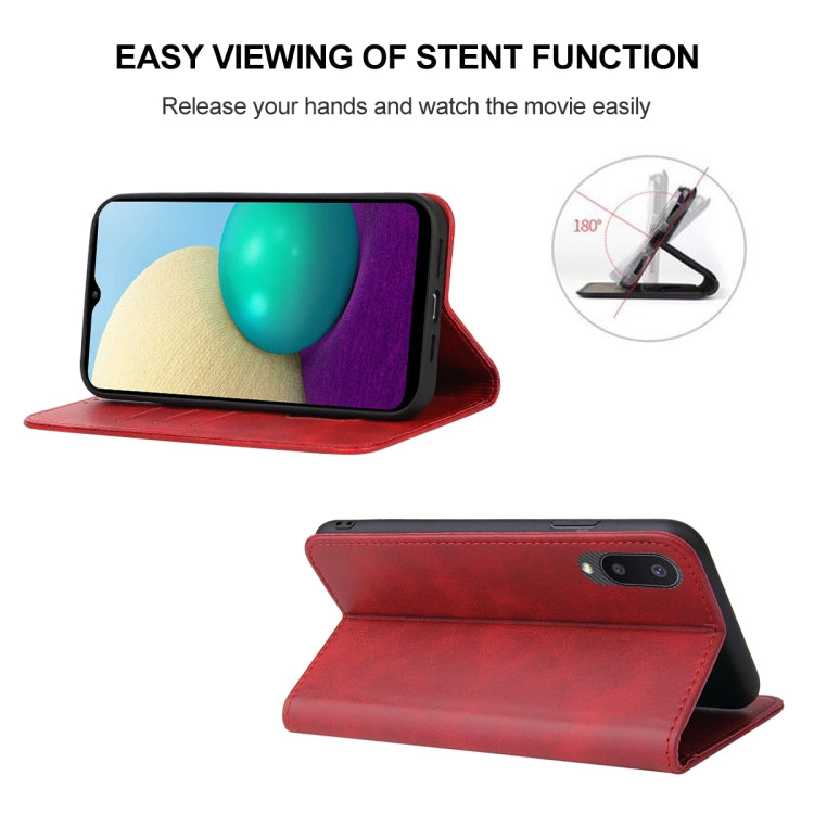 For Samsung Galaxy A02 / M02 Magnetic Closure Leather Phone Case
