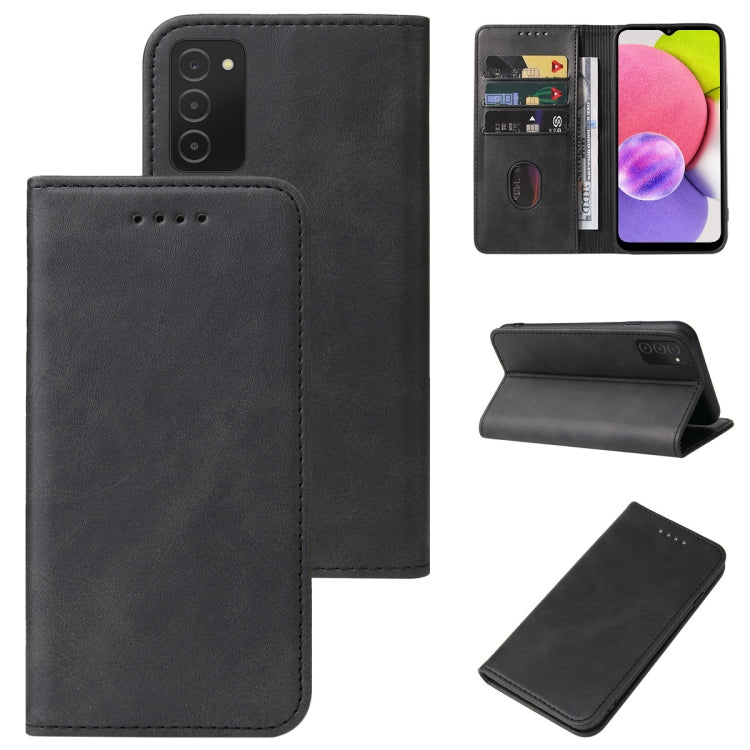 For Samsung Galaxy A03s 166mm Magnetic Closure Leather Phone Case