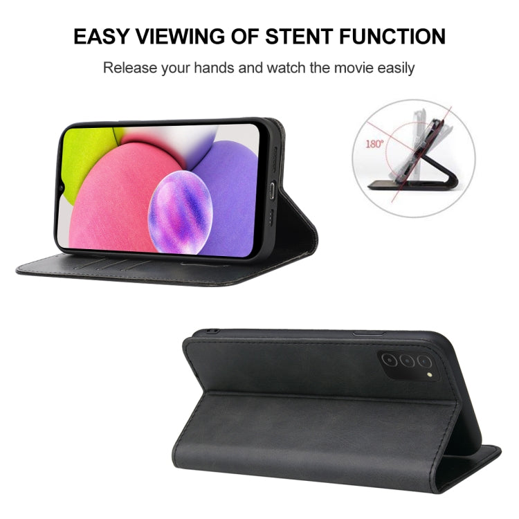For Samsung Galaxy A03s 166mm Magnetic Closure Leather Phone Case
