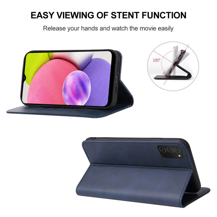 For Samsung Galaxy A03s 166mm Magnetic Closure Leather Phone Case