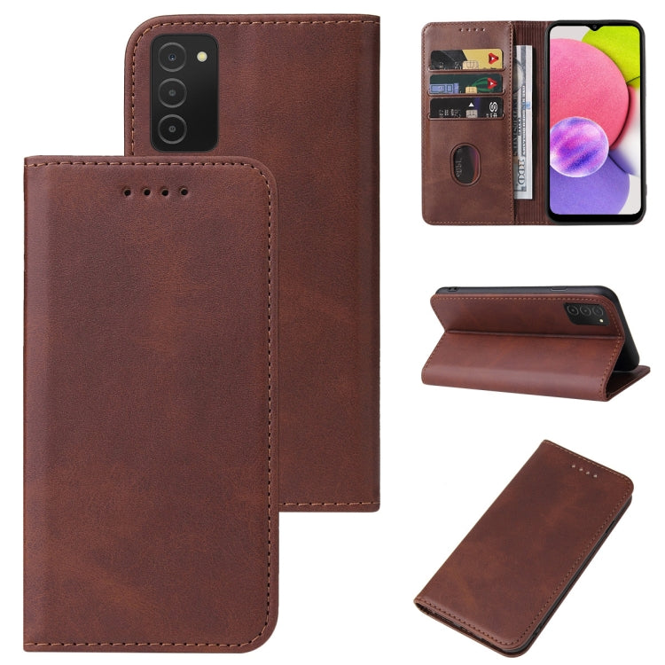 For Samsung Galaxy A03s 166mm Magnetic Closure Leather Phone Case