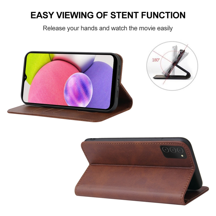 For Samsung Galaxy A03s 166mm Magnetic Closure Leather Phone Case
