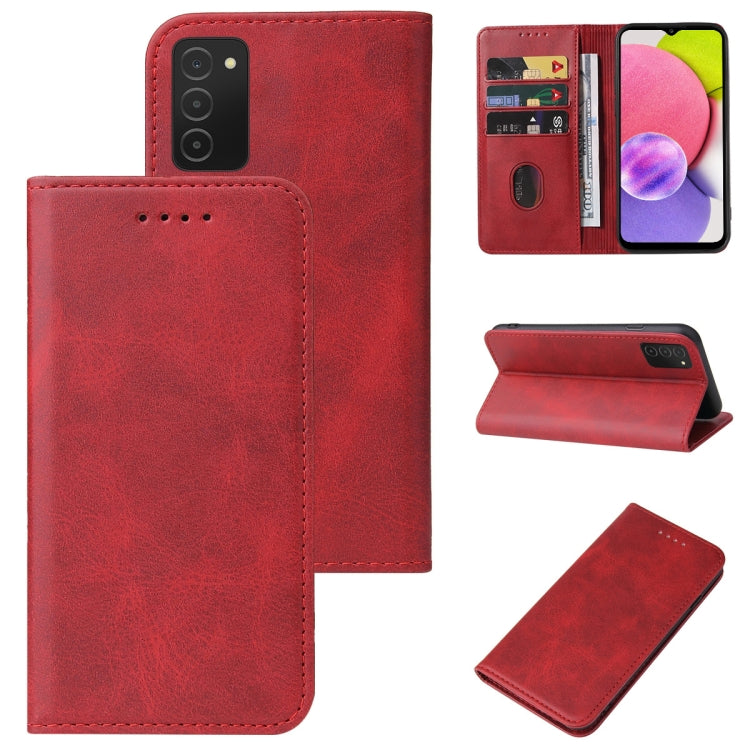 For Samsung Galaxy A03s 166mm Magnetic Closure Leather Phone Case
