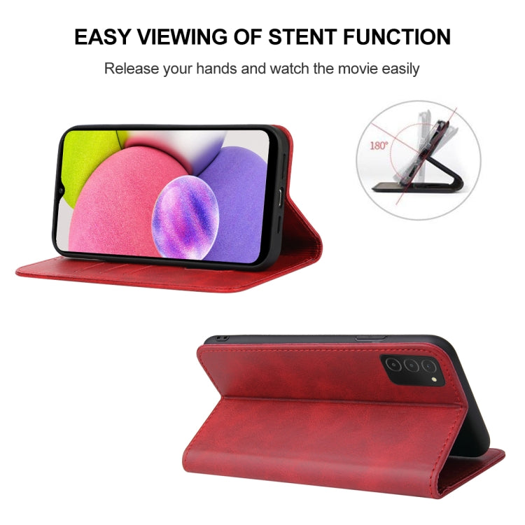 For Samsung Galaxy A03s 166mm Magnetic Closure Leather Phone Case