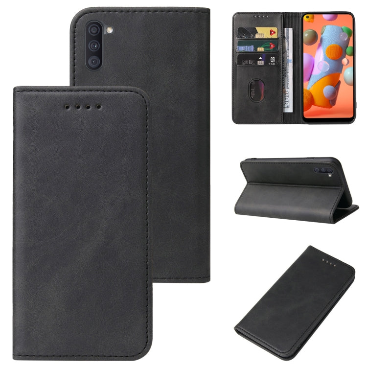 For Samsung Galaxy A11 Magnetic Closure Leather Phone Case
